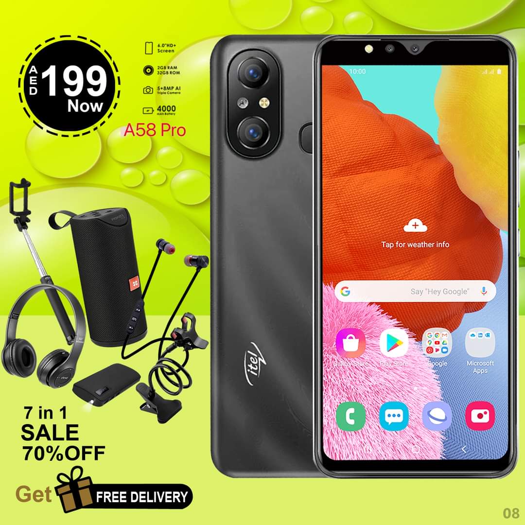 Itel A58 Pro With Free Phone Accessories